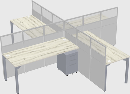 Quad office cubicles