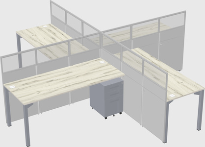 Quad office cubicles