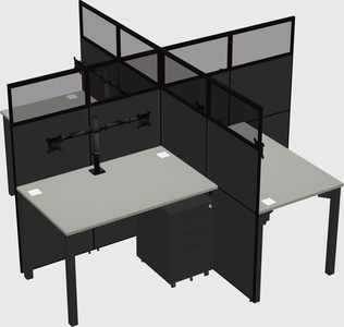 Quad office cubicles