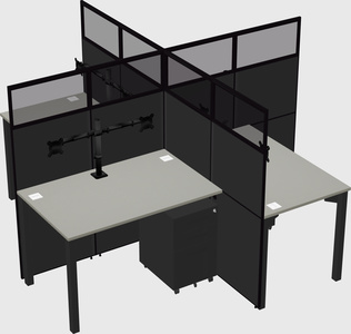 Quad office cubicles