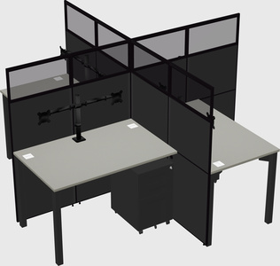 Quad office cubicles