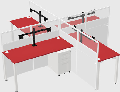 Quad office cubicles