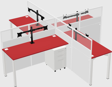 Quad office cubicles