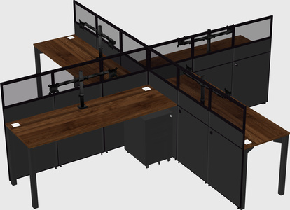 Quad office cubicles
