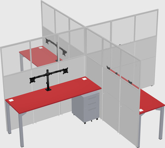 Quad office cubicles