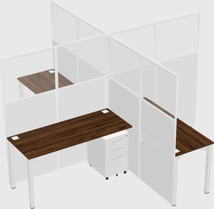Quad office cubicles
