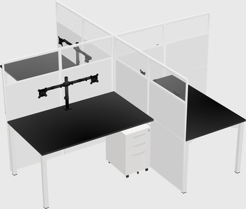 Quad office cubicles