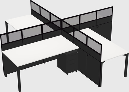 Quad office cubicles