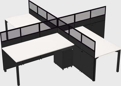 Quad office cubicles