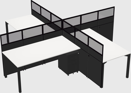 Quad office cubicles