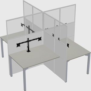 Quad office cubicles