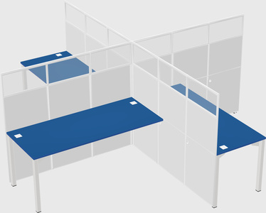 Quad office cubicles
