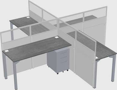 Quad office cubicles