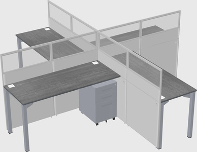 Quad office cubicles