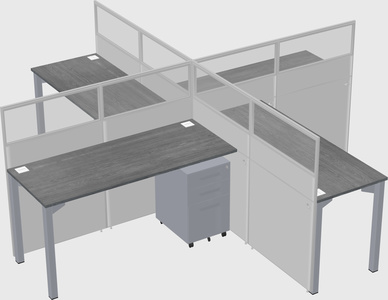 Quad office cubicles