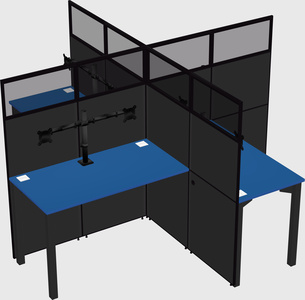 Quad office cubicles