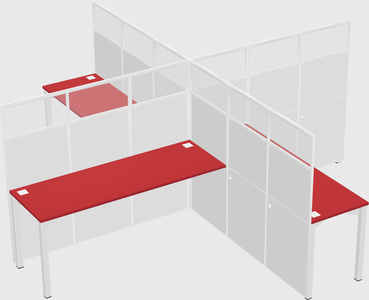 Quad office cubicles