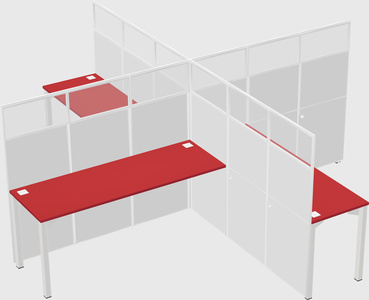 Quad office cubicles