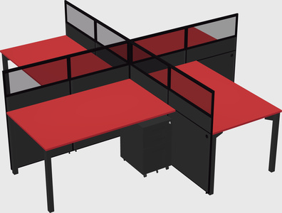 Quad office cubicles