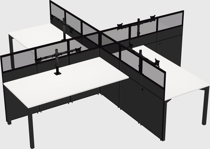 Quad office cubicles