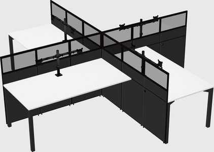 Quad office cubicles
