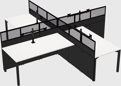 Quad office cubicles