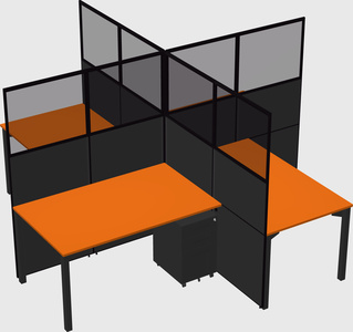 Quad office cubicles