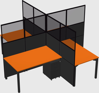 Quad office cubicles