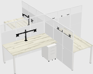 Quad office cubicles