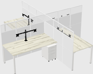 Quad office cubicles