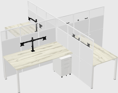 Quad office cubicles