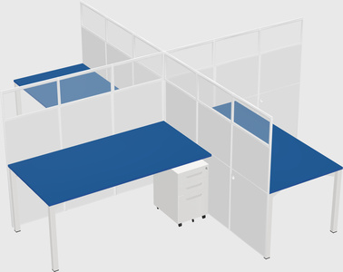 Quad office cubicles