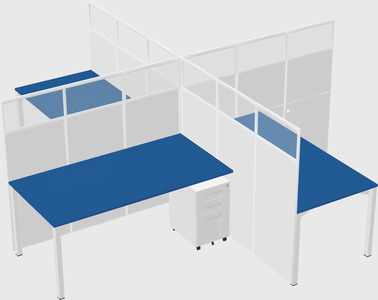 Quad office cubicles
