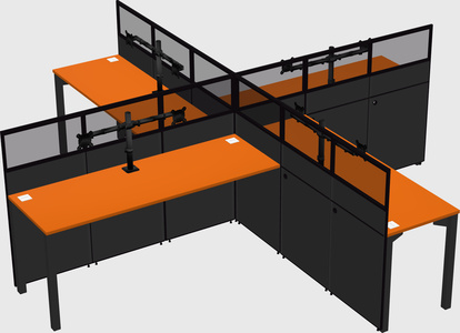Quad office cubicles