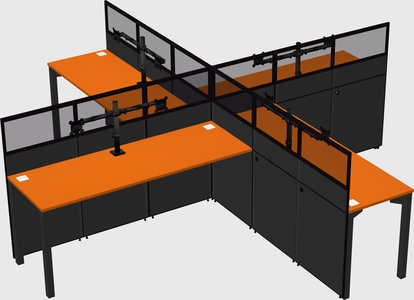 Quad office cubicles