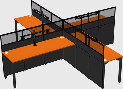 Quad office cubicles