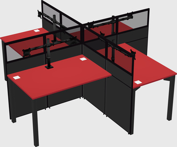 Quad office cubicles