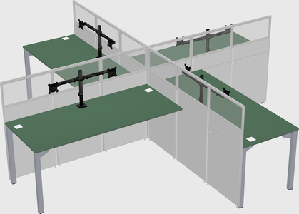 Quad office cubicles