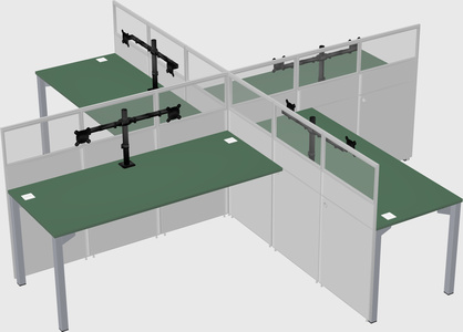 Quad office cubicles