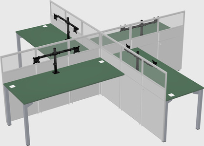 Quad office cubicles