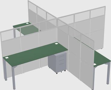 Quad office cubicles