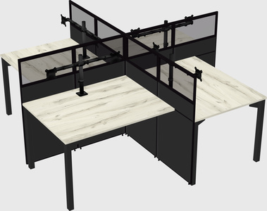 Quad office cubicles