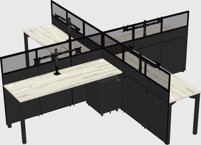 Quad office cubicles