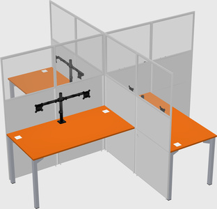 Quad office cubicles