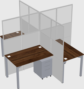 Quad office cubicles