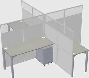 Quad office cubicles