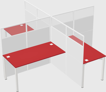 Quad office cubicles