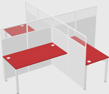 Quad office cubicles