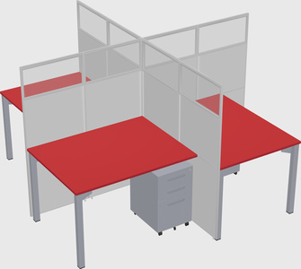 Quad office cubicles