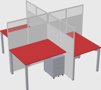Quad office cubicles